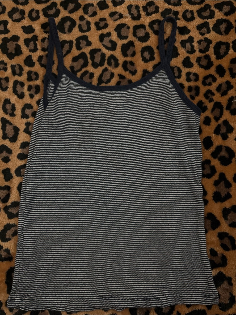 Striped Navy and White Spaghetti Strap Tank Top